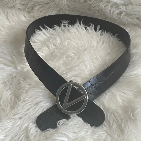 Valentino | Accessories | Valentino Crocodile V Logo Belt  display picture 3